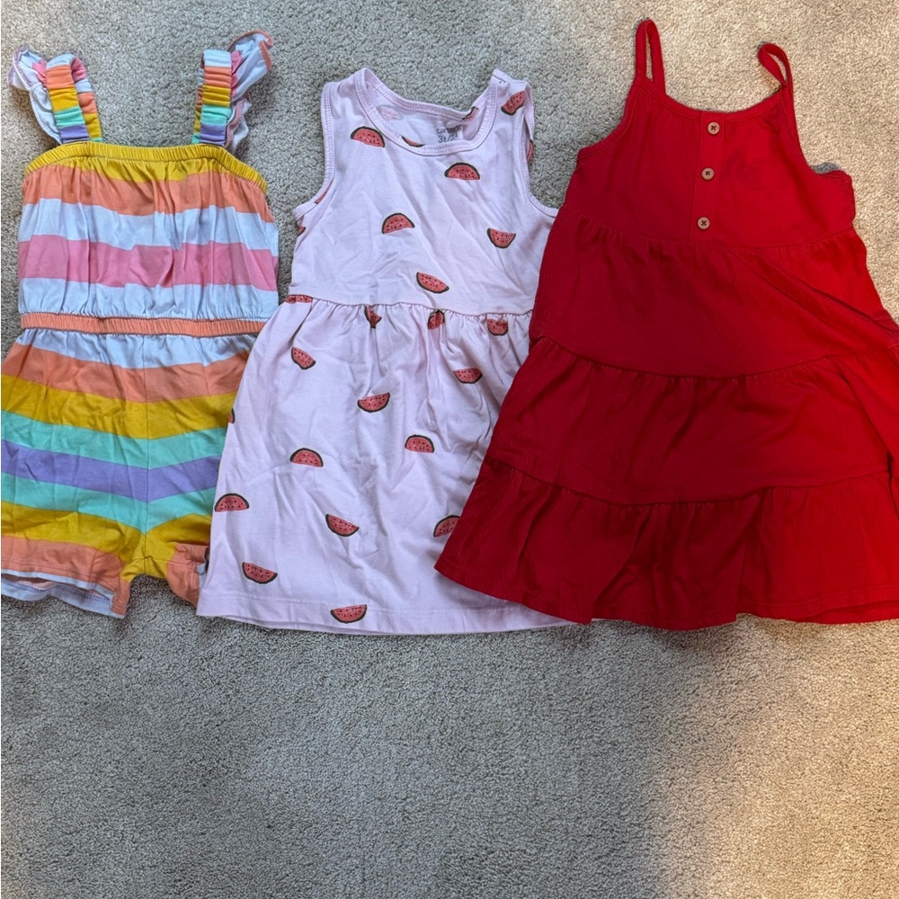 OshKosh B'gosh Multicolor and Red Kids Dress and Romper Set